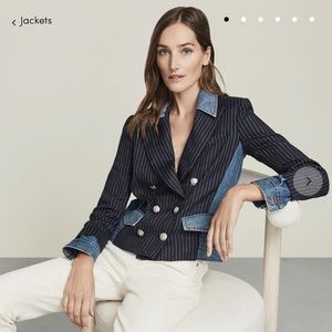 NWT Veronica Beard Arberie Mixed-Media Jacket